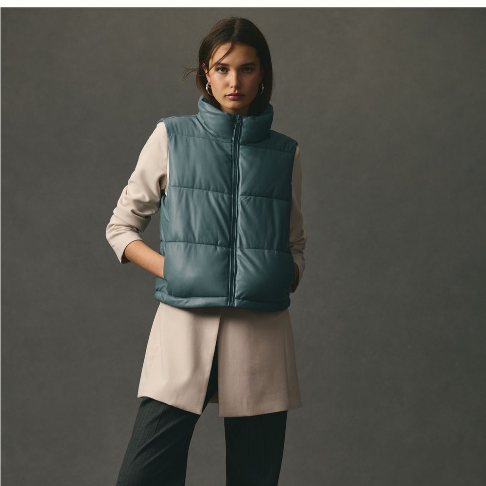 Avec Les Filles Faux Leather Puffer Vest, NEVER WORN